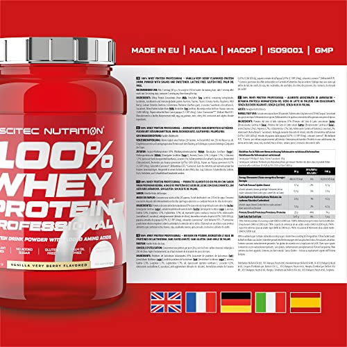 Scitec Nutrition 100% Whey Professional Protein Powder - 920g, Vanilla Very Berry, 108173