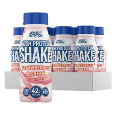 High Protein Shake, Strawberries & Cream - 8 x 500 ml.