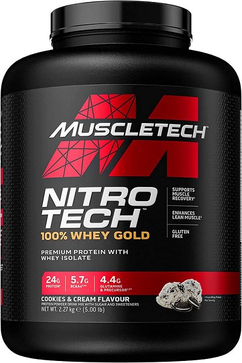 Nitro-Tech 100% Whey Gold, Cookies & Cream - 2270g (EAN 631656256352)