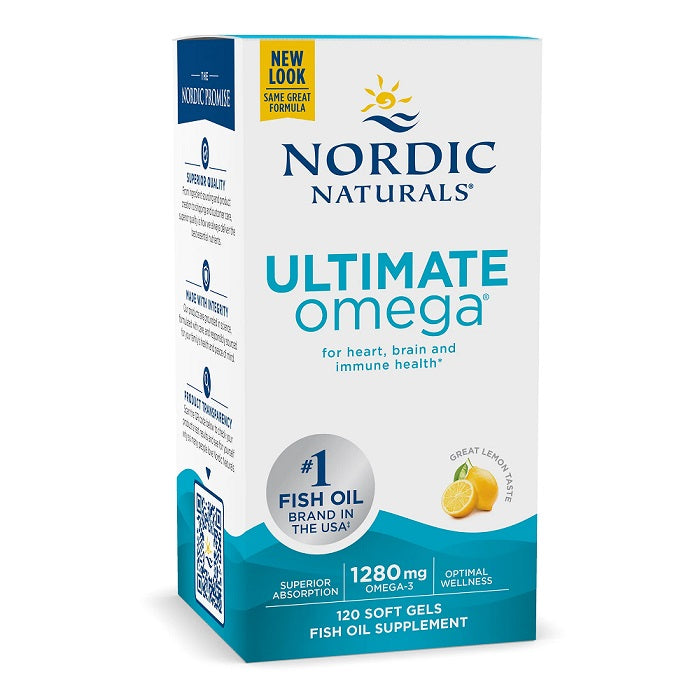 Ultimate Omega, 1280mg Lemon (EAN 768990027901) - 120 softgels