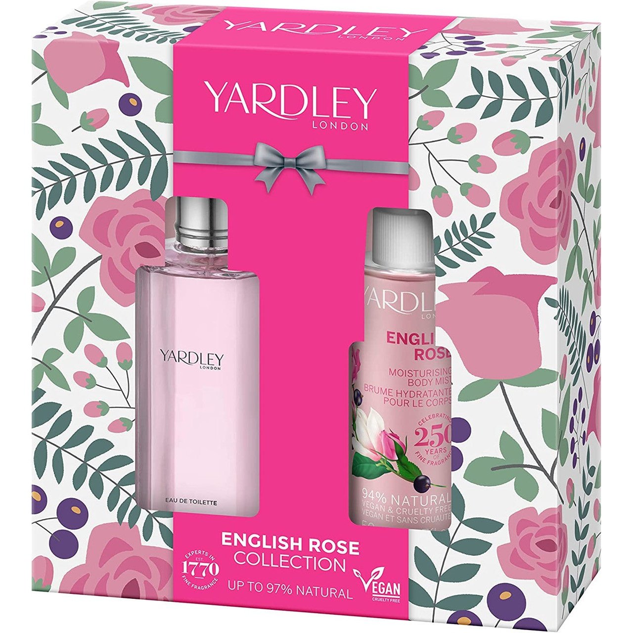 Yardley English Rose Gift Set 50ml EDT + 50ml Body Mist