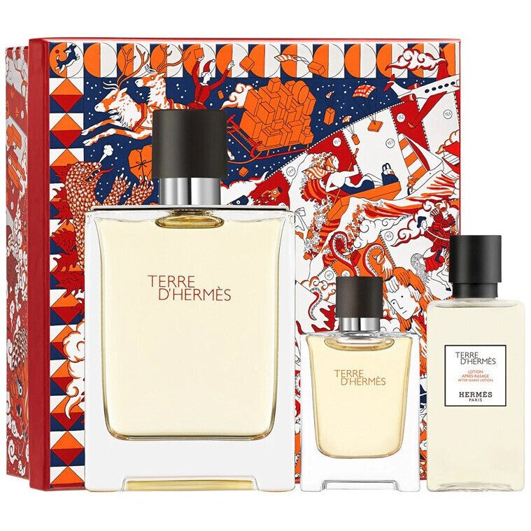 Hermes Terre D'Hermes Gift Set 100ml EDT + 12.5ml EDT + 40ml Aftershave Lotion