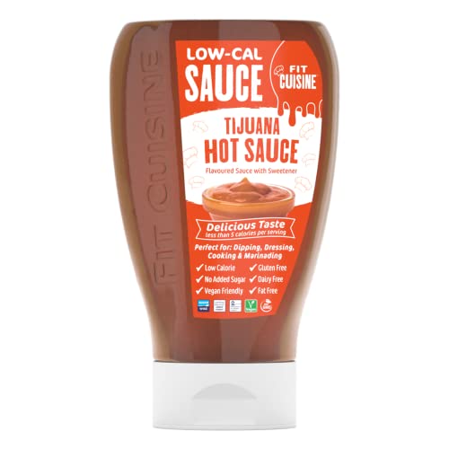 Fit Cuisine Low Calorie Sauce - Low-Cal Sauce to Support Weight Management, Low Carb Diet, Keto Friendly, Vegan, For Dipping, Dressing, Cooking, Marinading - 425ml (Tijuana Hot Sauce)