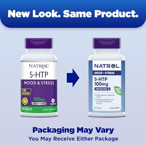 Natrol 5-HTP 100mg, Dietary Supplement Helps Support a Balanced Mood, 90 Time Release Tablets, 22-45 Day Supply