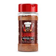 Original BBQ Rub Mix by Flavor God - Premium All Natural & Healthy Spice Blend for Grilling Chicken, Wings, Beef, Pork, Bacon, Eggs, Seafood, Vegetables, Salad, Tacos, Pizza - Kosher