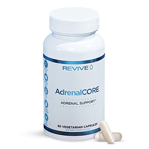 Revive AdrenalCore Adrenal Support Supplements for Fatigue 60 Vege Caps - Natural Cortisol Manager & Blocker Supplement with Rhodiola Rosea & Ashwagandha Promotes Healthy Energy Levels & Mental Performance - Men & Women