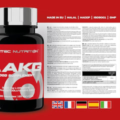 Scitec Nutrition AAKG - Advanced Formula with 3200 mg L-Arginine Alpha-Ketoglutarate - Pre-Workout Capsules for Athletes - 100 Capsules