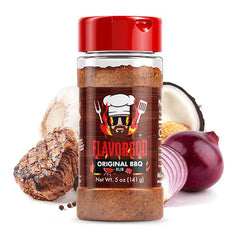 Original BBQ Rub Mix by Flavor God - Premium All Natural & Healthy Spice Blend for Grilling Chicken, Wings, Beef, Pork, Bacon, Eggs, Seafood, Vegetables, Salad, Tacos, Pizza - Kosher