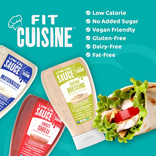 Fit Cuisine Low Calorie Sauce - Low-Cal Sauce to Support Weight Management, Low Carb Diet, Keto Friendly, Vegan, For Dipping, Dressing, Cooking, Marinading - 425ml (Sweet Chilli Mayo)