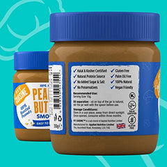 Fit Cuisine Premium Peanut Butter Smooth - Source of Protein, Palm Oil Free, Contains Roasted Peanuts, Easy to Spread, No Preservatives, Vegan, Halal & Kosher Certified, 350g