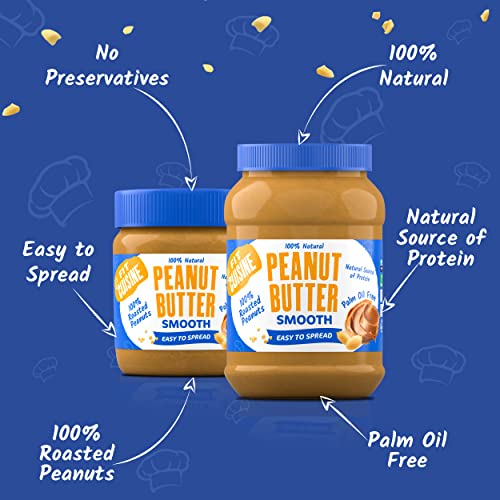 Fit Cuisine Premium Peanut Butter Smooth - Source of Protein, Palm Oil Free, Contains Roasted Peanuts, Easy to Spread, No Preservatives, Vegan, Halal & Kosher Certified, 350g