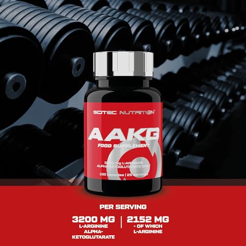 Scitec Nutrition AAKG - Advanced Formula with 3200 mg L-Arginine Alpha-Ketoglutarate - Pre-Workout Capsules for Athletes - 100 Capsules