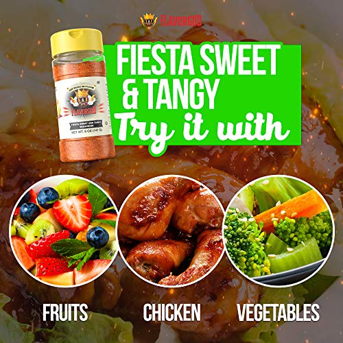 Fiesta Sweet & Tangy Seasoning Mix by Flavor God - Premium All Natural & Healthy Spice Blend for Salad, Pasta, Chicken & Seafood - Kosher, Low Sodium, Dairy- Free, Vegan & Keto Friendly