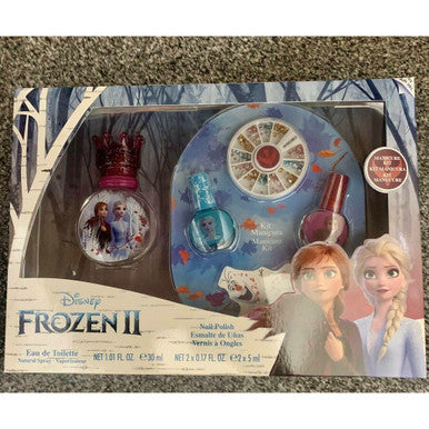 Disney Frozen II Gift Set 30ml EDT + 2x Nail Polish + Nail Gems