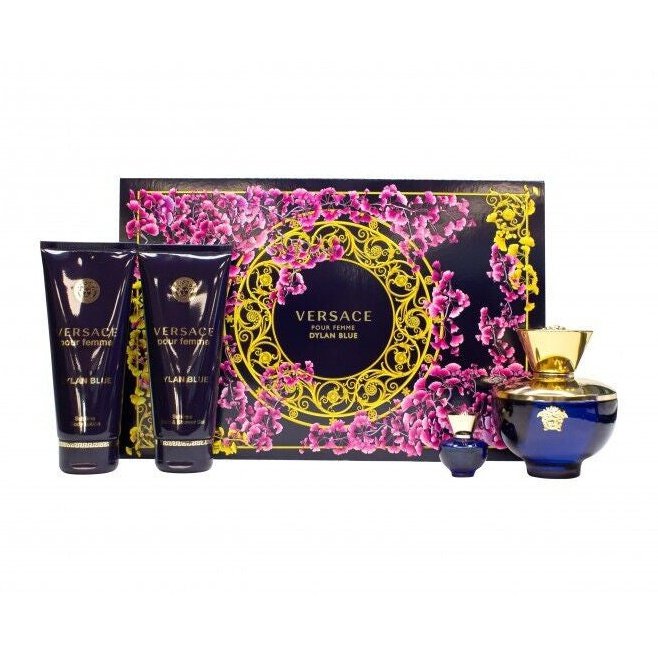 Versace Pour Femme Dylan Blue Gift Set 100ml EDP + 5ml EDP + 100ml Shower Gel + 100ml Body Lotion