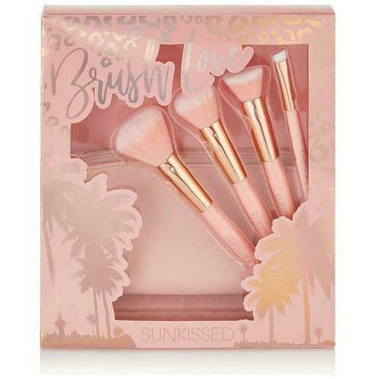 Sunkissed Brush Love Gift Set Eco Packaging 5 Pieces This set contains: Blusher Brush Powder Brush Blending Brush Eyeshadow BrushCosmetic Bag